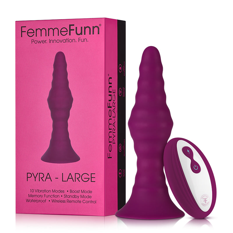 FemmeFunn - FemmeFunn Pyra Rechargeable Remote-Controlled Silicone Vibrating Anal Plug Large Dark Fuchsia - Anal Toys & Stimulators - Silicone