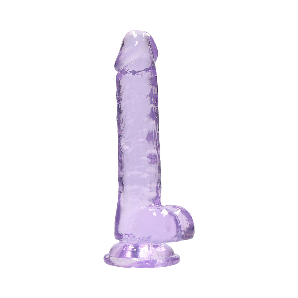 Shots - RealRock Crystal Clear Realistic 7 in. Dildo With Balls and Suction Cup - Dildos - TPE/TPR/Elastomers