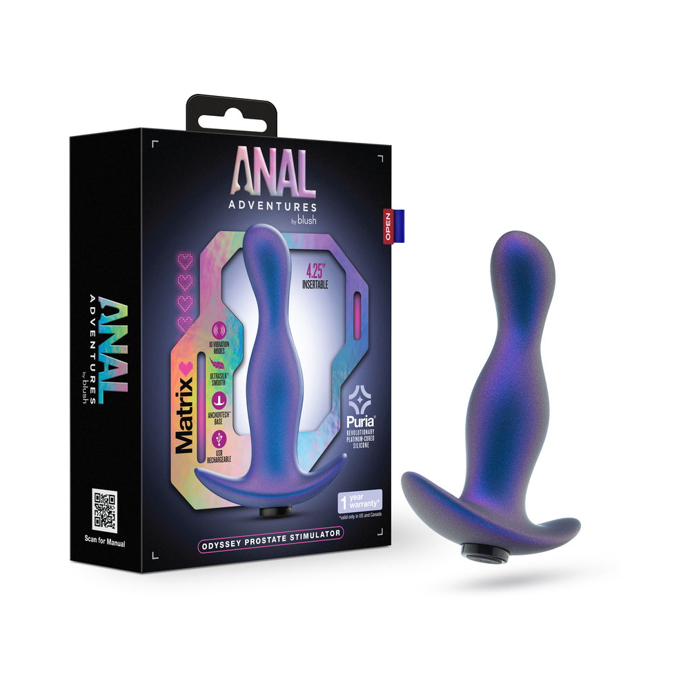 Blush - Anal Adventures Matrix Odyssey Prostate Stimulator Space Age Blue - Anal Toys & Stimulators - Silicone