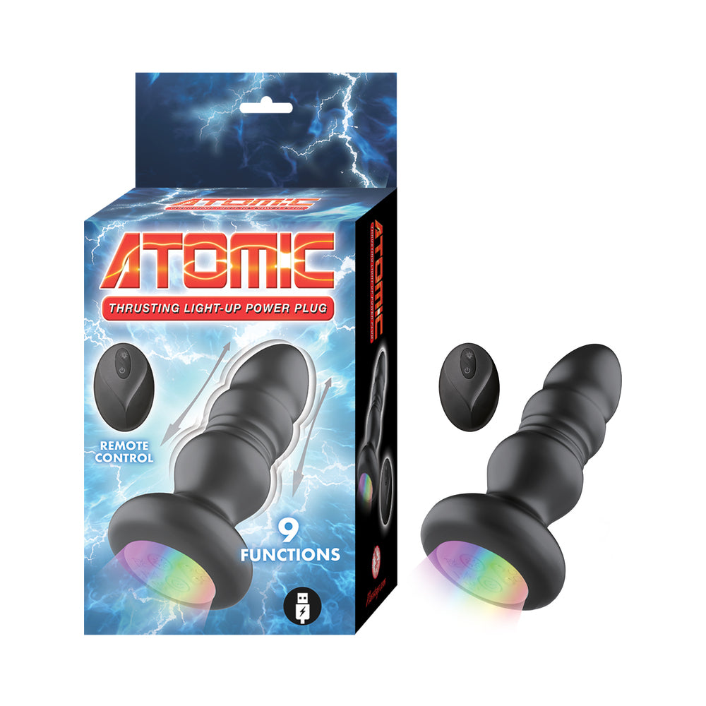 Nasstoys - Atomic Thrusting Light-Up Power Plug Black - Anal Toys & Stimulators - Silicone