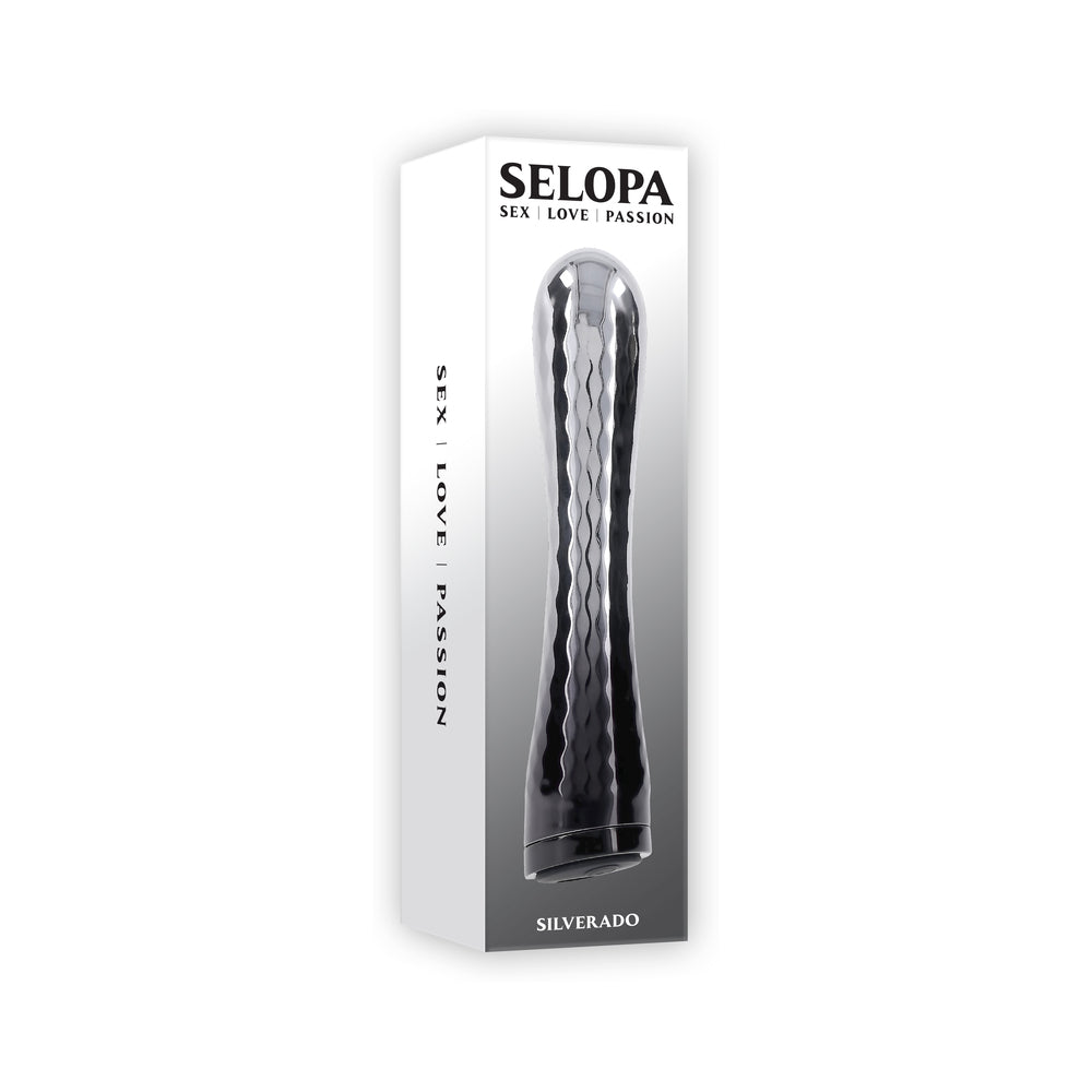 Selopa - Selopa Silverado Rechargeable Vibrator ABS Plastic & Silicone Silver/Black - Vibrators - Metal
