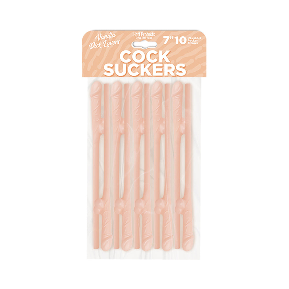 Hott Products - Skins Pecker Straws Vanilla Lovers (10-Pack) - Novelties & Games