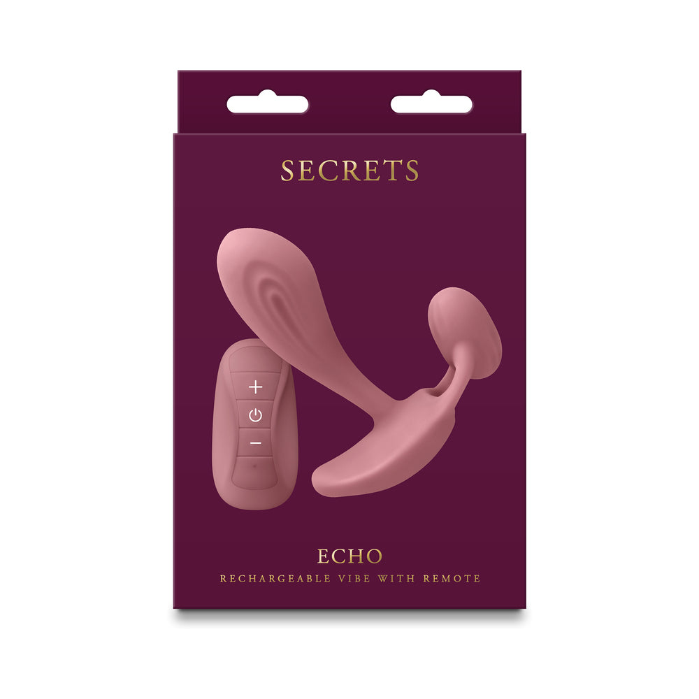 NS Novelties - Secrets Echo Insertable Vibe with Remote Dusty Rose - Vibrators - Silicone