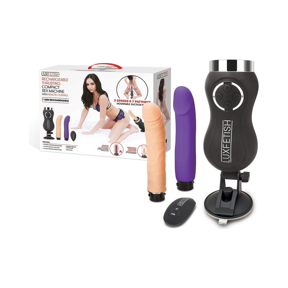 Electric Eel - Lux Fetish Rechargeable Thrusting Compact Sex Machine with Remote Control - Sex Machines - Silicone