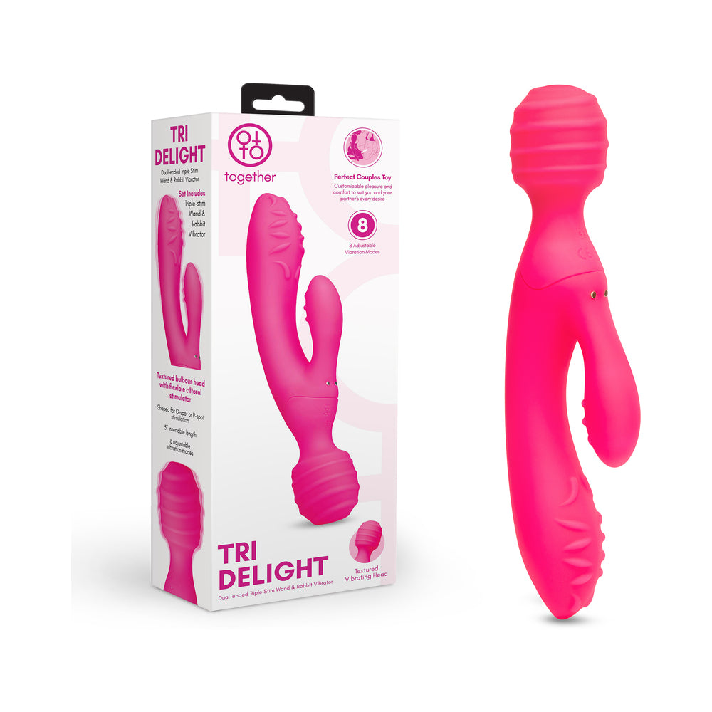 Together Toy - Together Tri Delight Dual-Ended Triple Stim Wand & Rabbit Vibrator - Vibrators