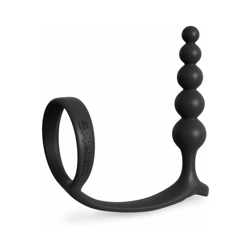 Pipedream - Anal Fantasy Collection Silicone Ass-Gasm Cockring Anal Beads Black - Anal Toys & Stimulators - Silicone