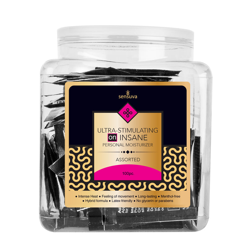 Sensuva - Sensuva Ultra-Stimulating ON Insane Personal Moisturizer Assorted 100-Piece Tub - Lubricants, Creams & Glides - Liquid