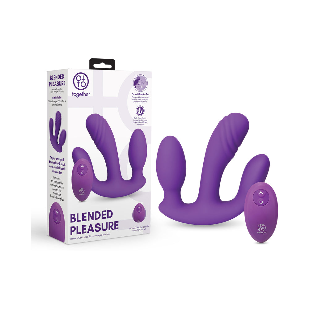 Together Toy - Together Blended Pleasure Remote Controlled Triple-Pronged Vibrator - Vibrators