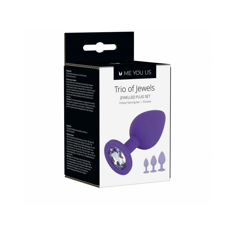 Me You Us - Me You Us Trio of Jewels 3-Piece Training Plug Set Purple - Anal Toys & Stimulators - Silicone