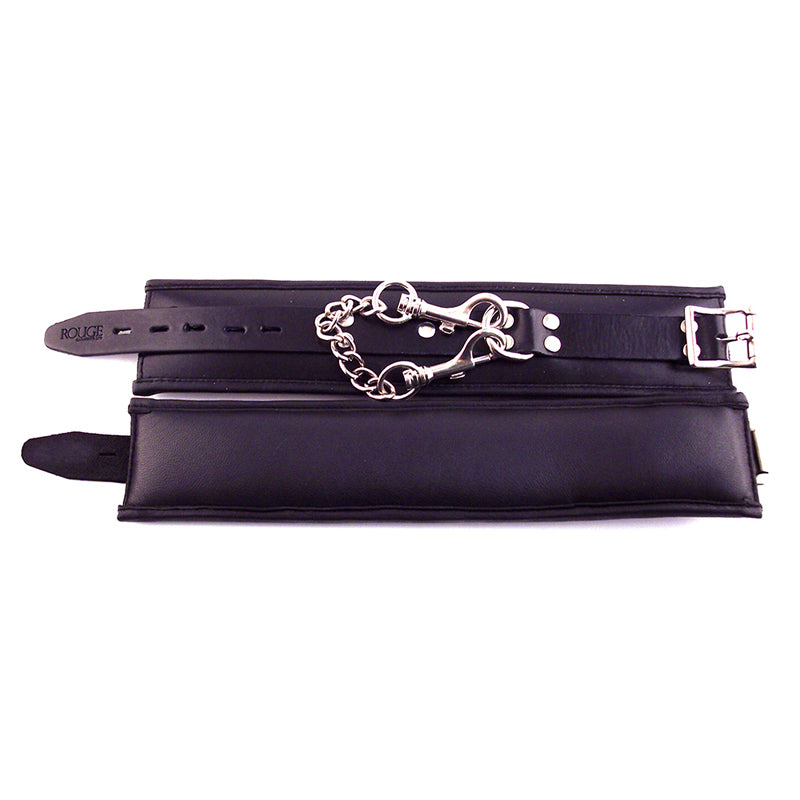Rouge Garments - Rouge Padded Ankle Cuffs Black - Bondage & Fetish Toys - Leather