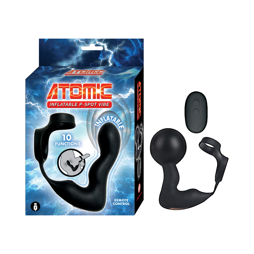 Nasstoys - Atomic Inflatable P-Spot Vibe Black - Anal Toys & Stimulators - Silicone
