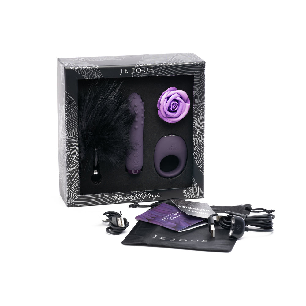 Je Joue - Je Joue Midnight Magic: Duet Bullet, Mio Ring, Feather Tickler, Rose Bath Melt - Vibrators - Silicone