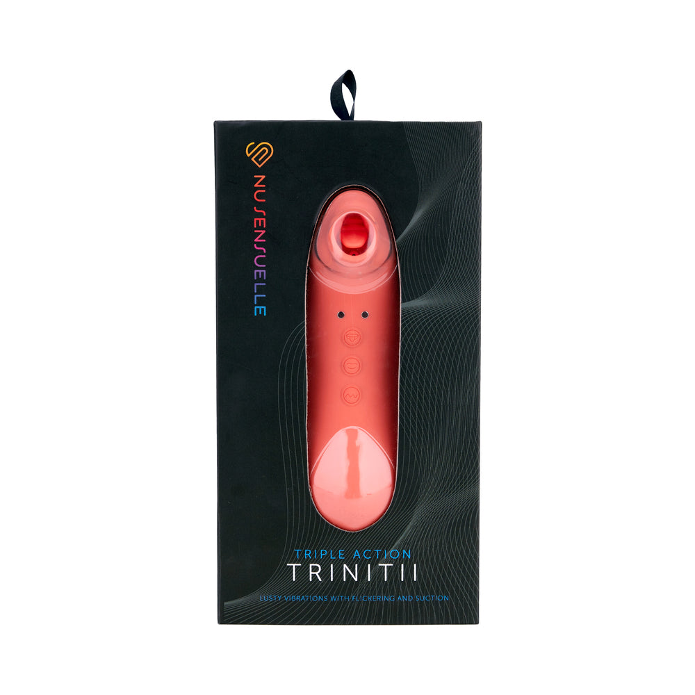 Nu Sensuelle - Nu Sensuelle Trinitii 3-in-1 Suction Tongue Vibe Coral - Vibrators - Silicone