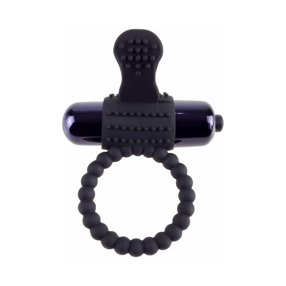 Pipedream - Fantasy C-Ringz Vibrating Silicone Super Ring With Bullet Black - Vibrators - Silicone