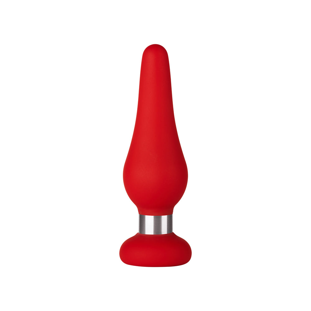 Forto - Forto F-21 Tear Drop Silicone Anal Plug Small Red - Anal Toys & Stimulators - Silicone