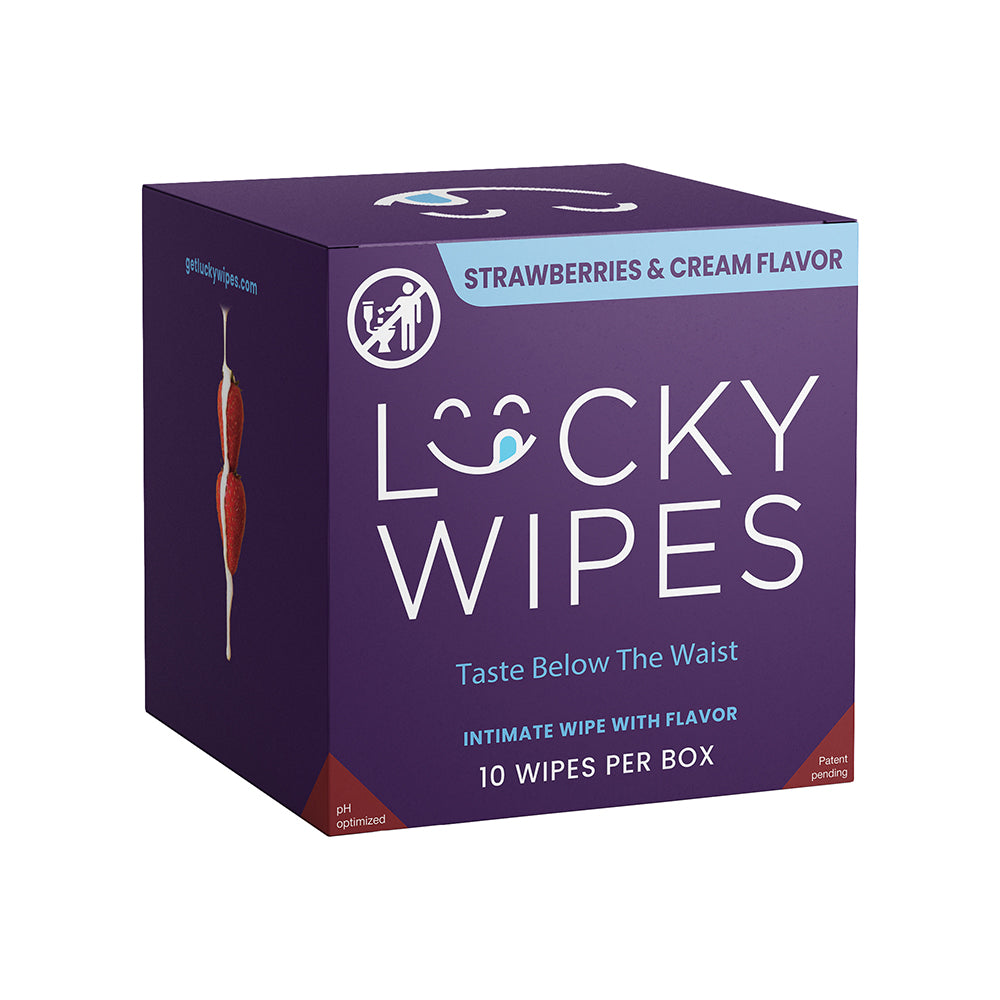 Sweetums - Sweetums Lucky Wipes Strawberries & Cream Flavor 10-Pack - Sexual Wellness