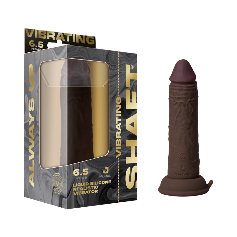 Shaft - Shaft Vibrating Model J: 6.5 in. Dual Density Silicone Dildo Mahogany - Dildos - Silicone