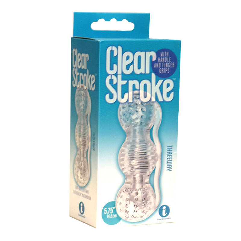 Icon Brands - The 9''s, Clear Stroke - Threeway, Masturbator - Masturbation Aids for Males - TPE/TPR/Elastomers