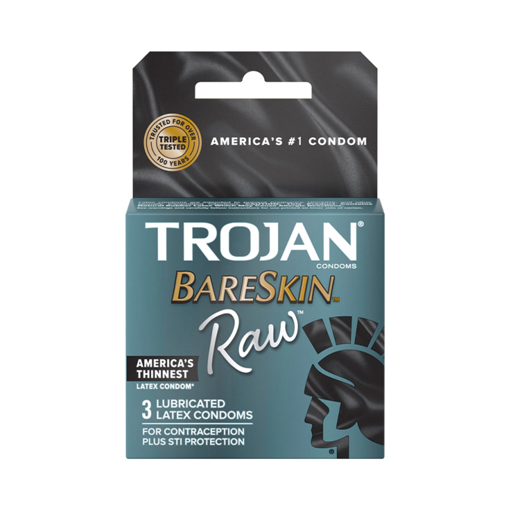 Paradise Marketing - Trojan Bareskin Raw 3-Pack - General - Latex