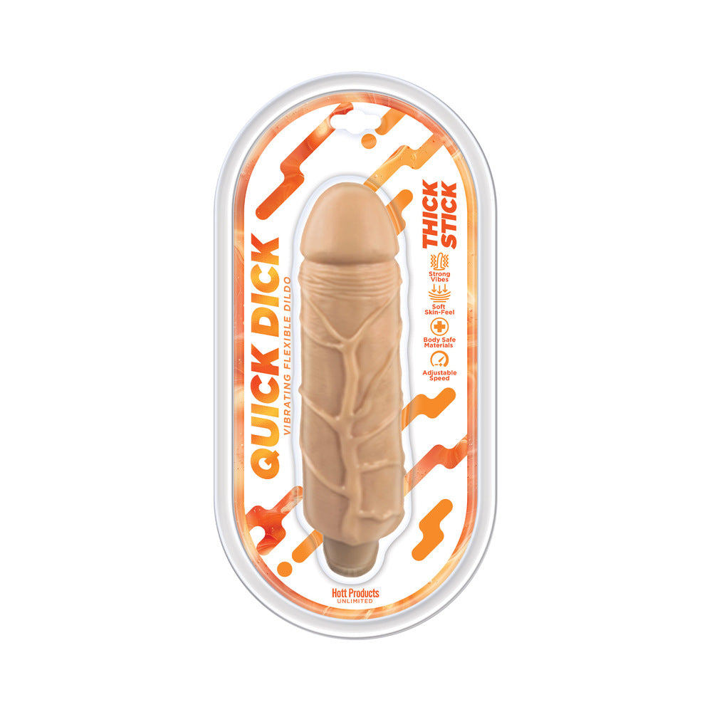 Hott Products - Quick Dick Thick Stick 7.75 in. Vibrating Flexible Dildo - Vibrators
