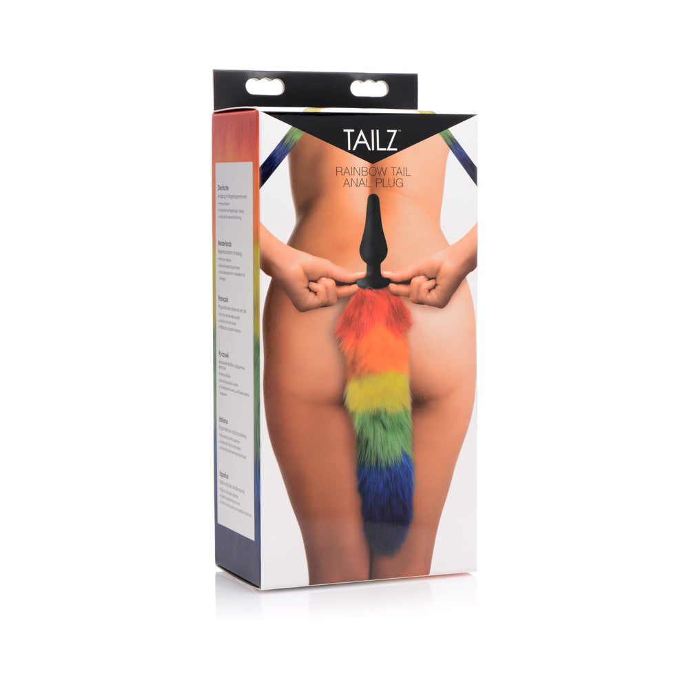 XR Brands - Tailz Rainbow Tail Silicone Butt Plug - Anal Toys & Stimulators - Silicone