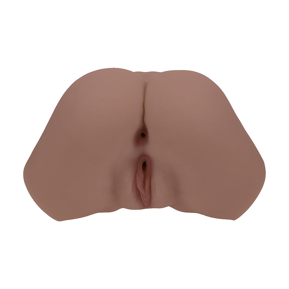 Shots - Xkin Bodyforms Layla Love Dual Entry Vibrating Masturbator Brown - Masturbation Aids for Males
