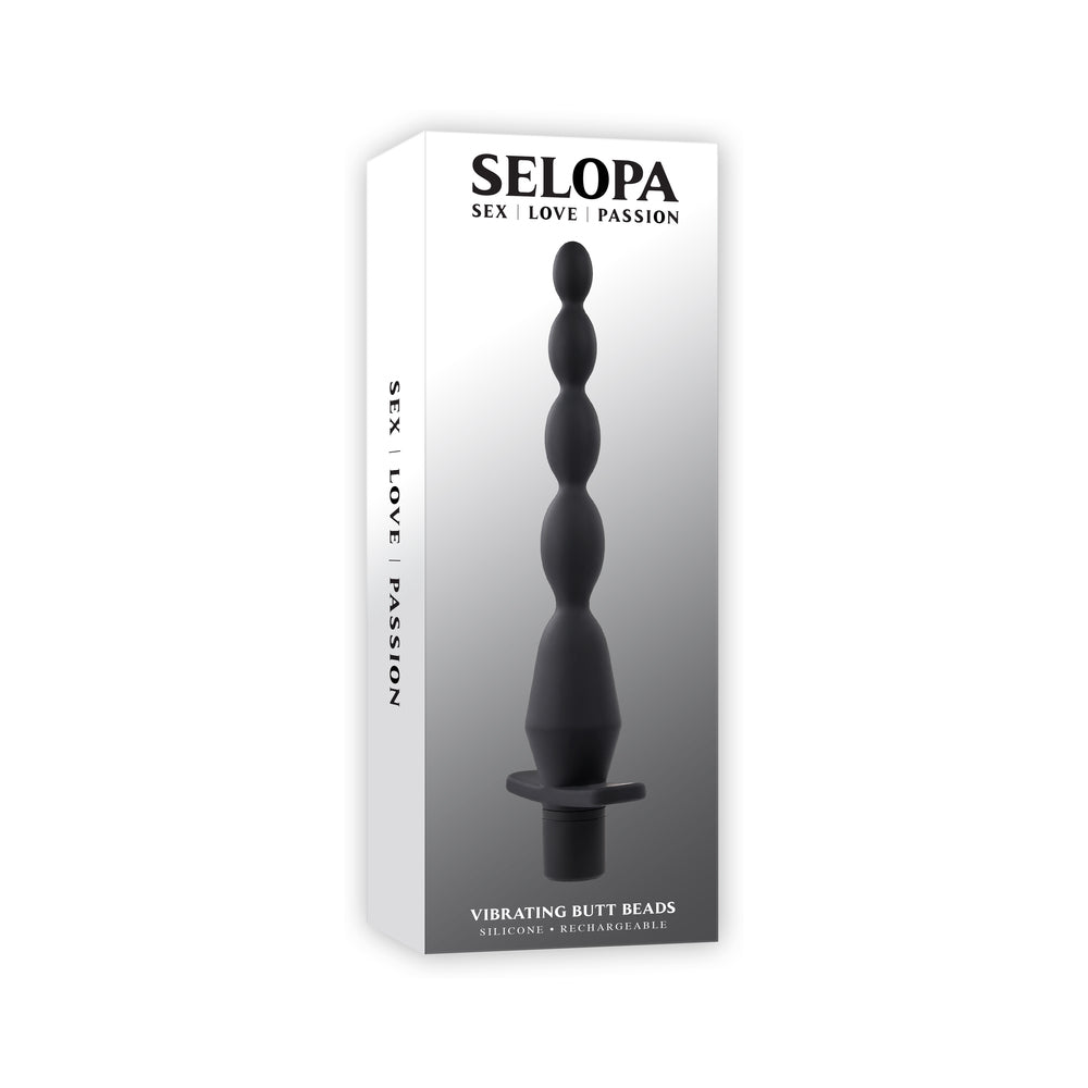 Selopa - Selopa Vibrating Butt Beads Rechargeable Anal Silicone Black - Anal Toys & Stimulators - Silicone