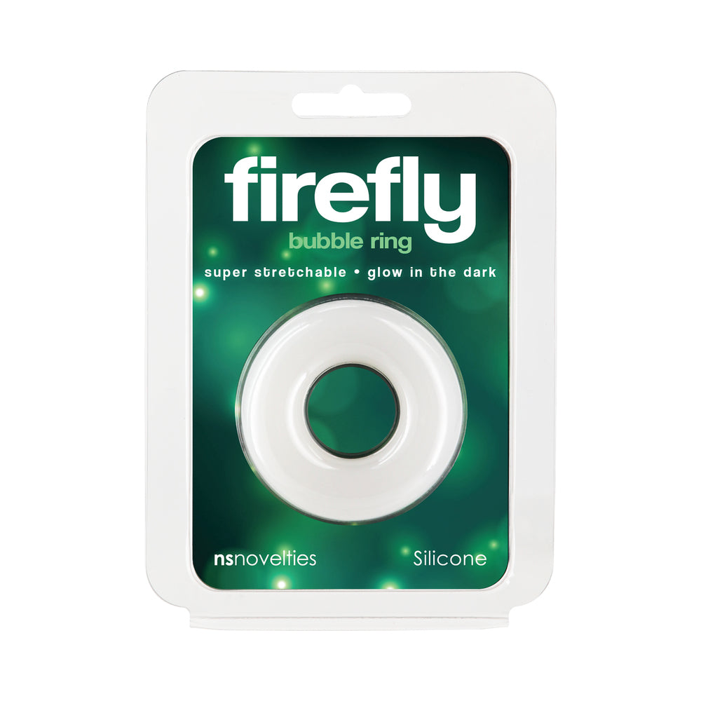 NS Novelties - Firefly Bubble Ring Medium Glow-in-the-Dark Cock Ring White - Cockrings - Silicone