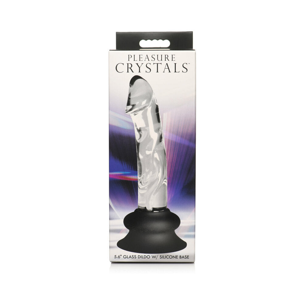 Curve Novelties - Pleasure Crystals 5.6 in. Glass Dildo with Silicone Base - Dildos - Glass