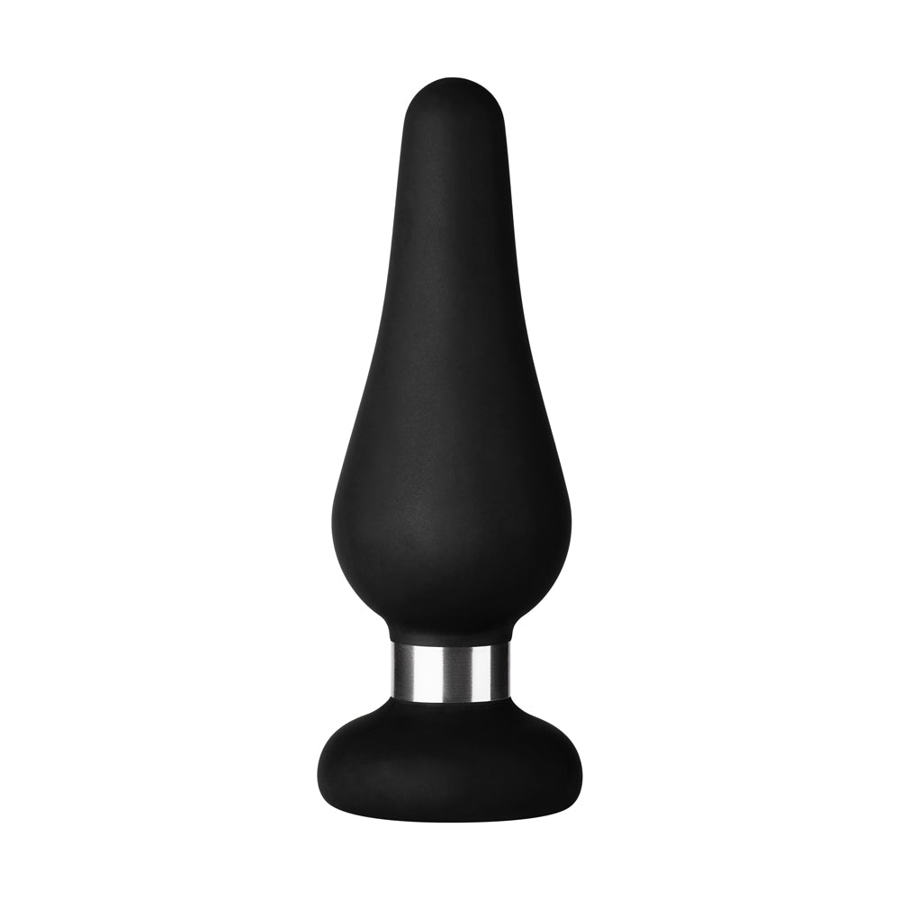 Forto - Forto F-21 Tear Drop Silicone Anal Plug Medium Black - Anal Toys & Stimulators - Silicone