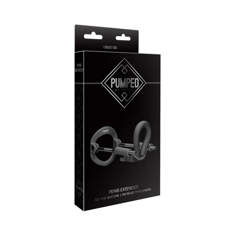Shots - Pumped Silicone & ABS Penis Extender Black - Penis Extension & Sleeves - Silicone