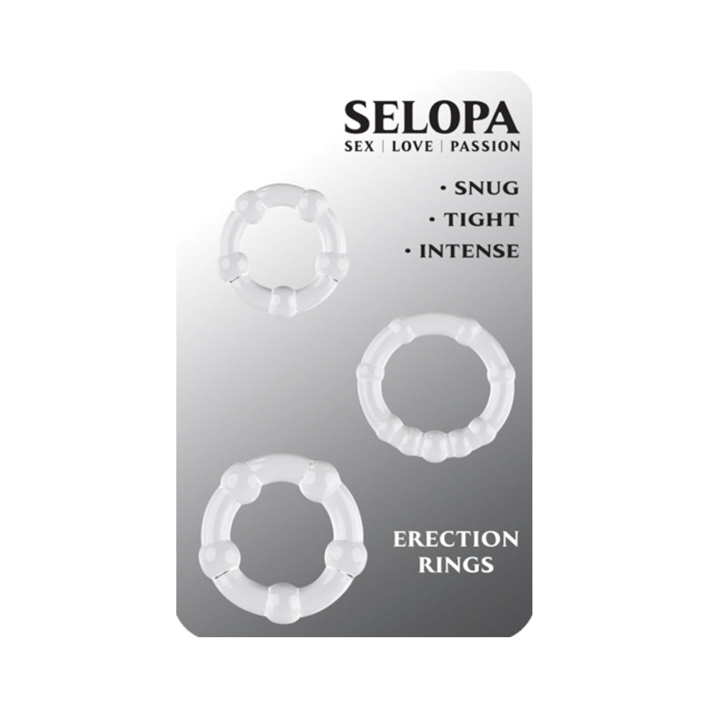 Selopa - Selopa Erection Rings Cock Ring Set Clear - Cockrings - TPE/TPR/Elastomers