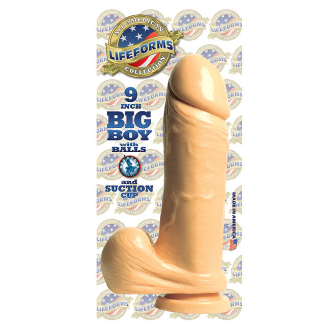 Nasstoys - LifeForms Big Boy Dong With Balls & Suction Base 9in. (White) - Dildos - TPE/TPR/Elastomers