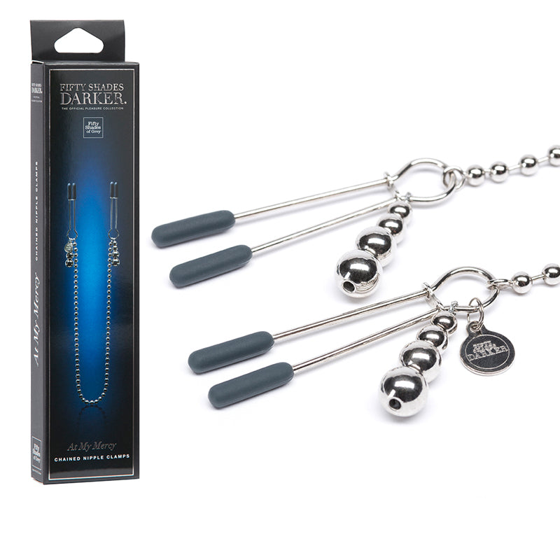Fifty Shades of Grey - Fifty Shades Darker At My Mercy Beaded Chain Nipple Clamps - Bondage & Fetish Toys - Silicone
