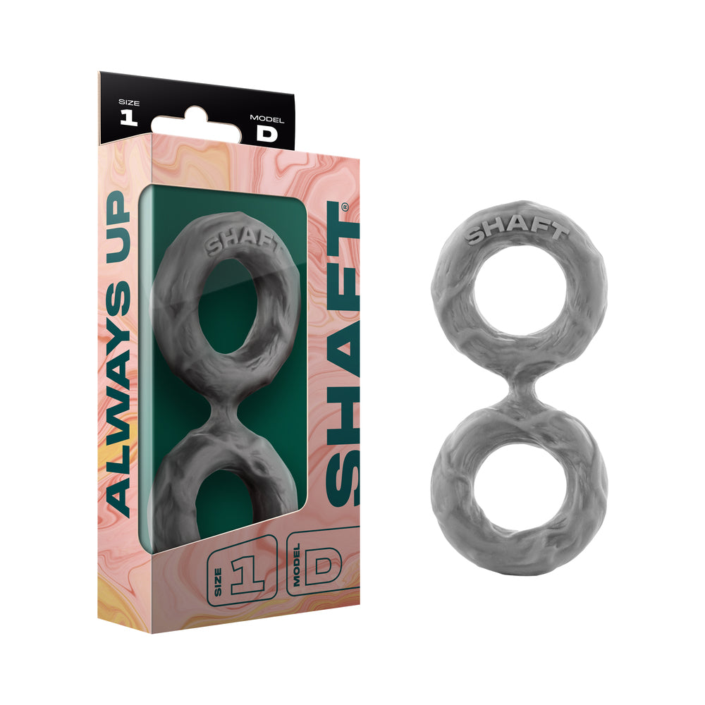 Shaft - Shaft Model D: Double C-Ring Grey Size 1 - Cockrings - Silicone