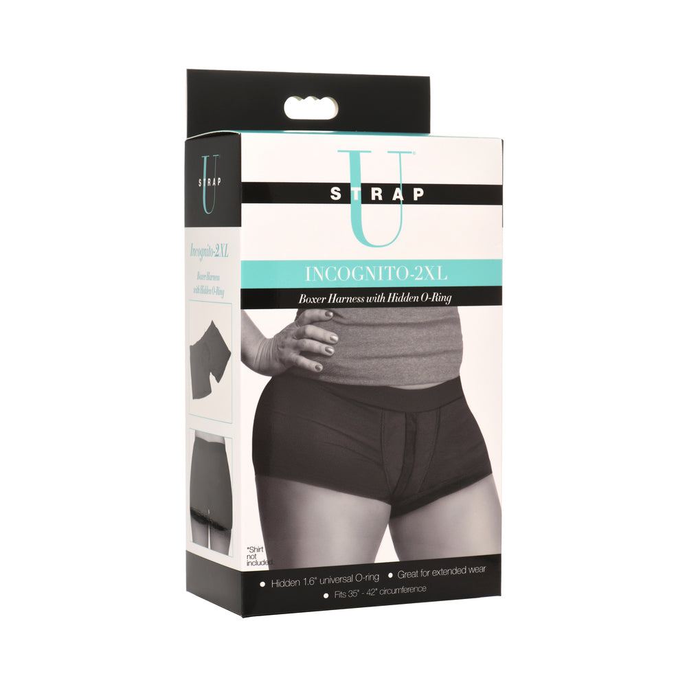 XR Brands - Strap U Incognito Boxer Harness with Hidden O-Ring 2XL - Harnesses & Strap-Ons - Cotton