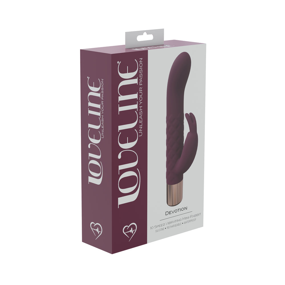 Shots - LoveLine Devotion 10 Speed Mini-Rabbit Silicone Rechargeable Waterproof Burgundy - Vibrators - Silicone