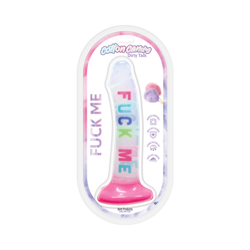 Hott Products - Cotton Candy Dirty Talk Fuck Me 8 in. Silicone Dildo - Dildos - Silicone