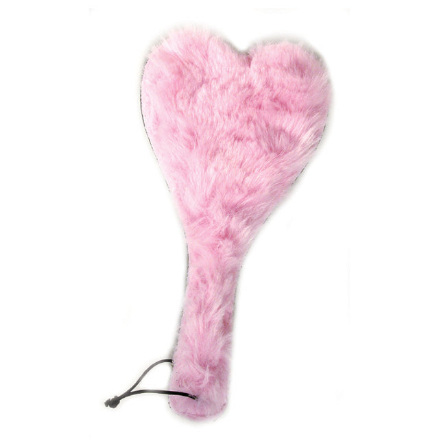 Ruff Doggie Styles - Spank Her Plush Heart Paddle (Leather) - Bondage & Fetish Toys