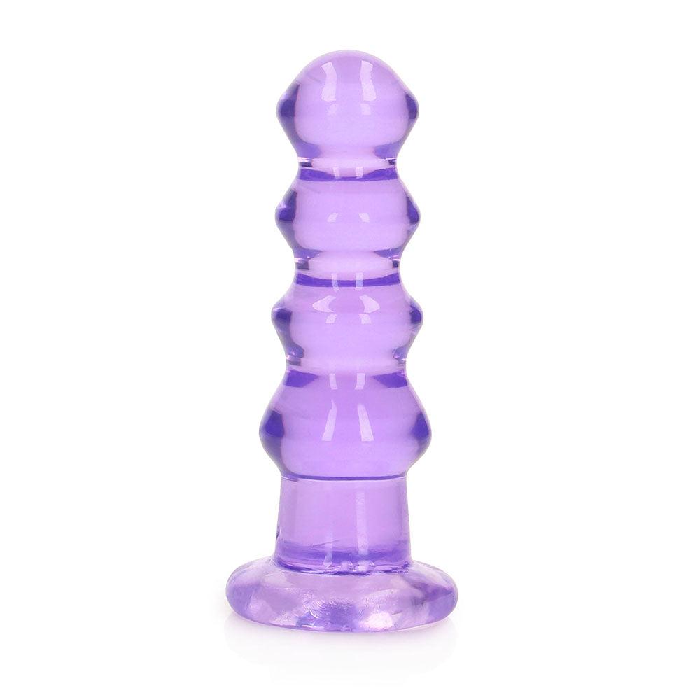 Shots - RealRock Crystal Clear Curvy 5.5 in. Dildo/Plug Purple - Dildos - TPE/TPR/Elastomers