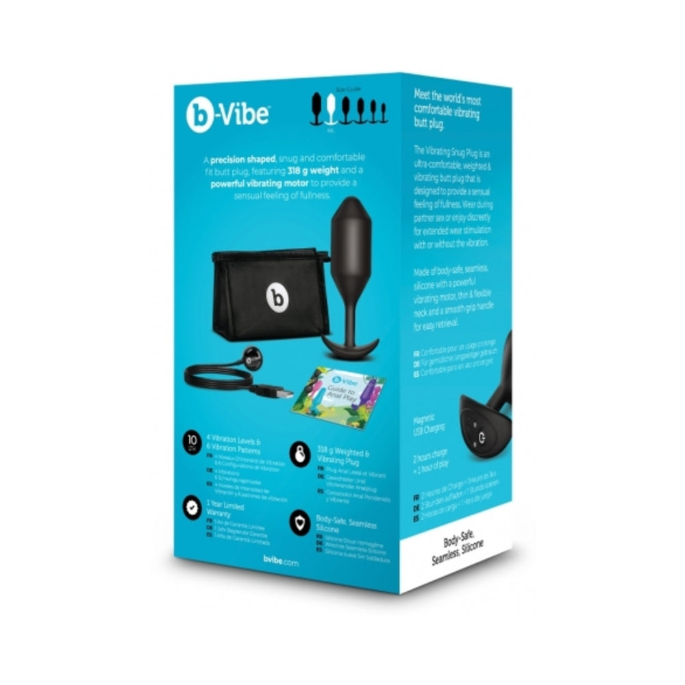 b-Vibe - b-Vibe Vibrating Snug Plug 5 Rechargeable Weighted Silicone Anal Plug Black - Anal Toys & Stimulators - Silicone
