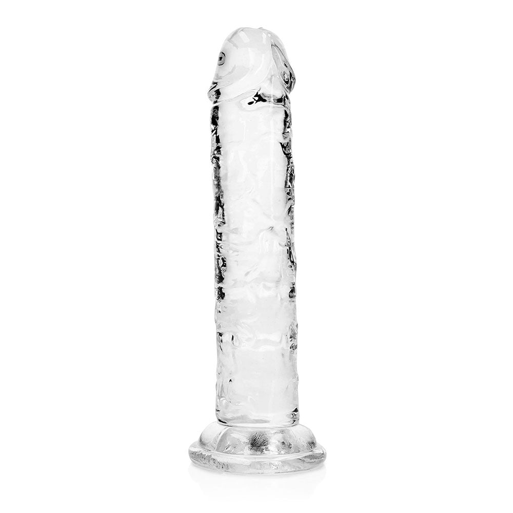 Shots - RealRock Crystal Clear Straight 6 in. Dildo Without Balls Clear - Dildos - TPE/TPR/Elastomers