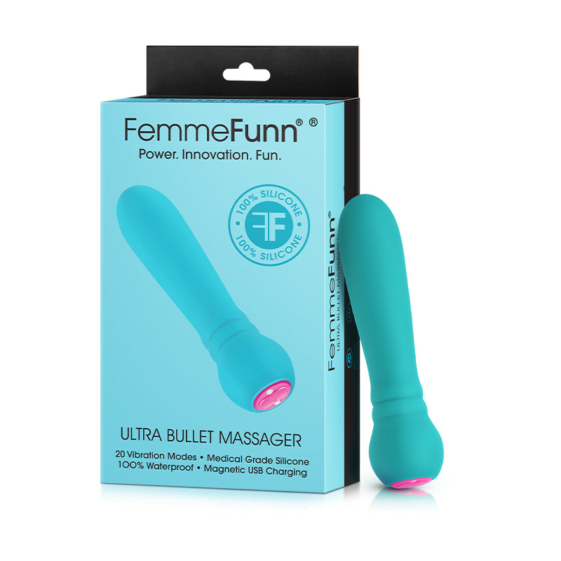 FemmeFunn - FemmeFunn Ultra Bullet Massager Rechargeable Silicone Vibrator Turquoise - Vibrators - Silicone