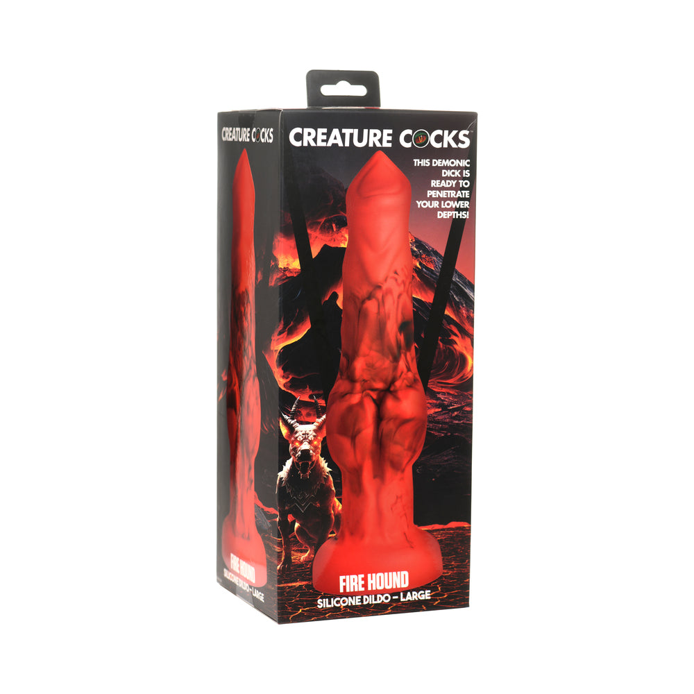 XR Brands - Creature Cocks Fire Hound Silicone Dildo L - Dildos - Silicone