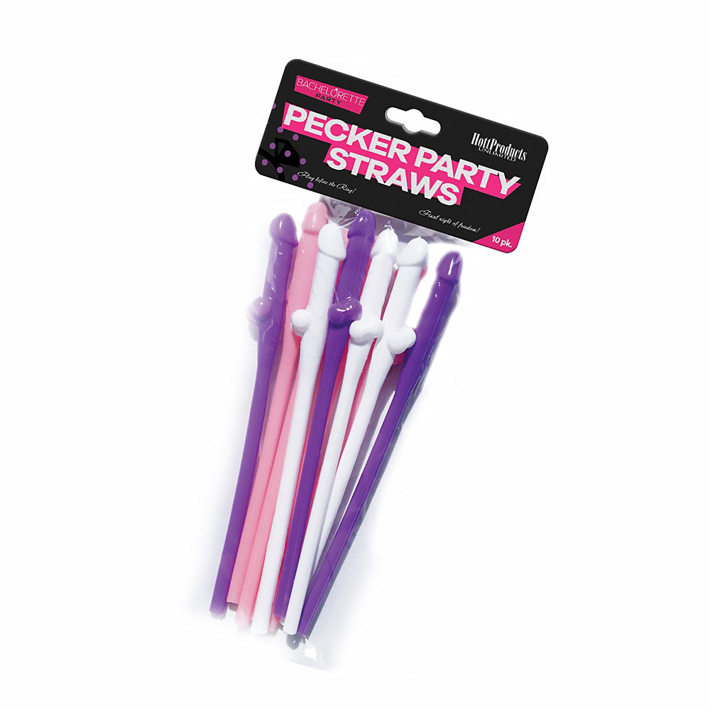 Hott Products - Bachelorette Party Pecker Party Straws 10-Pack - Novelties & Games