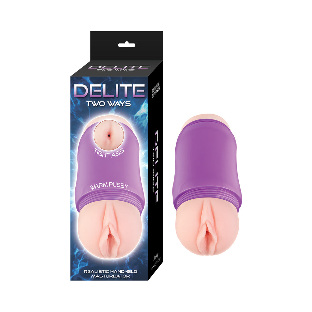 Nasstoys - Delite Two Ways Vagina & Ass Beige - Masturbation Aids for Males - TPE/TPR/Elastomers