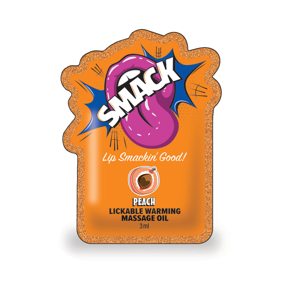Little Genie - Smack Lickable Massage Oil 3 ml Pouch Peach 36-Piece Display - Displays