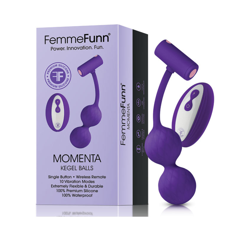 FemmeFunn - FemmeFunn Momenta Rechargeable Remote-Controlled Silicone Kegel Balls Purple - Sexual Wellness - Silicone