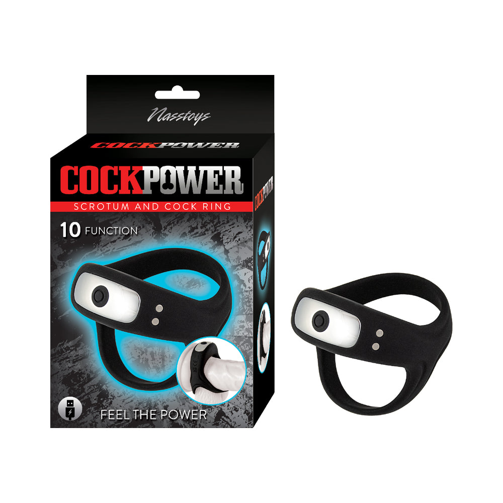 Nasstoys - Cockpower Scrotum and Cock Ring Black - Cockrings - Silicone