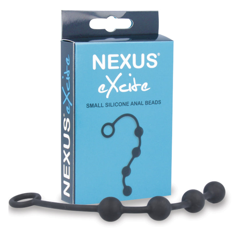Nexus - Nexus EXCITE Silicone Anal Beads Small Black - Anal Toys & Stimulators - Silicone